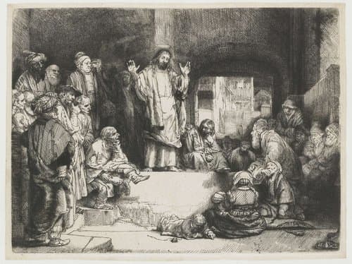 Christ Preaching by Rembrandt van Rijn