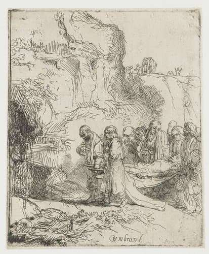 Christus ten grave gedragen by Rembrandt van Rijn