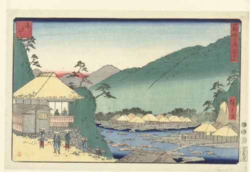 De zeven heet water bronnen in Hakone by Hiroshige (I) , Utagawa