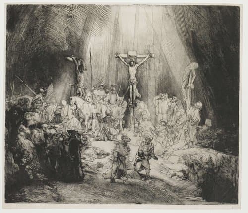 De drie kruisen by Rembrandt van Rijn