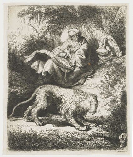 St Jerome reading by Rembrandt van Rijn