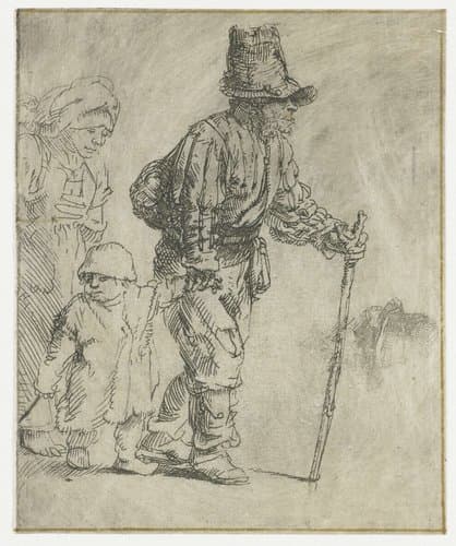 Rondtrekkende boerenfamilie by Rembrandt van Rijn