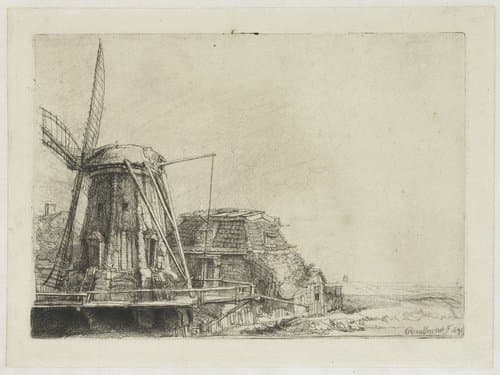 The windmill by Rembrandt van Rijn