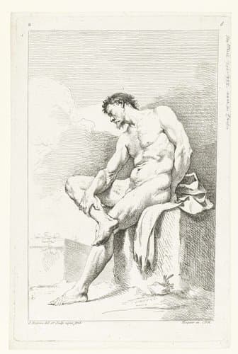Studie van een mannelijk naakt by Charles Joseph Natoire