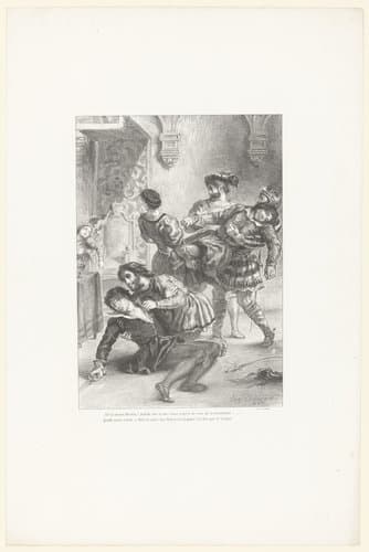 Dood van Hamlet by Eugène Delacroix