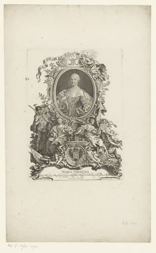 Portret van Maria Theresia by Johann Esaias Nilson