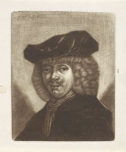 Buste van een man met een baret by Monogrammist BVH