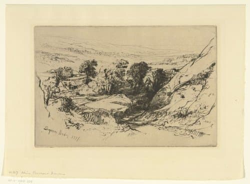 Heuvelachtig landschap met een weg