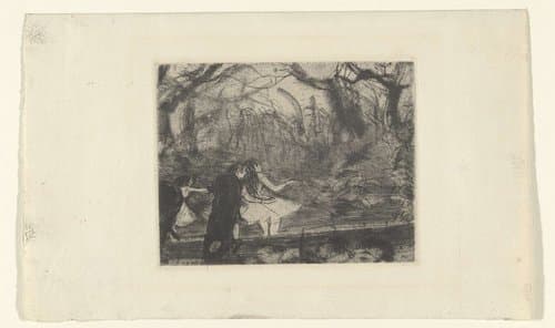 Podium met balletvoorstelling en toeschouwers by Edgar Degas