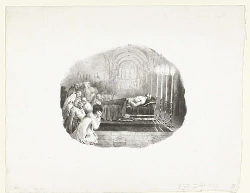 Willem de Veroveraar opgebaard in de kerk van Boscherville by Théodore Géricault
