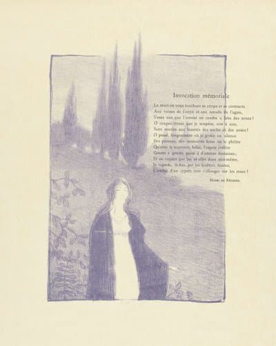 Illustration puor Invocation Memoriale d'Henri de Régnier by Maurice Dumont