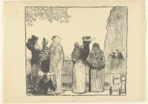 Bezoekers in de Tuilerieën in Parijs by Édouard Vuillard