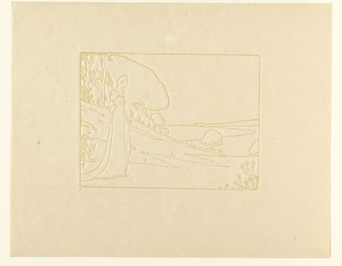 Vrouw in landschap by Maurice Dumont