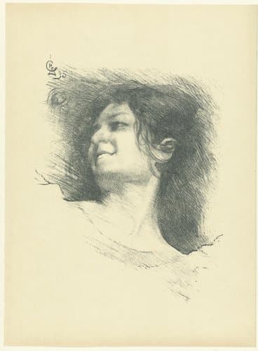 Hoofd van lachende vrouw by P. Lapierre