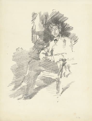 Portret van Walter Sickert by James Abbott McNeill Whistler