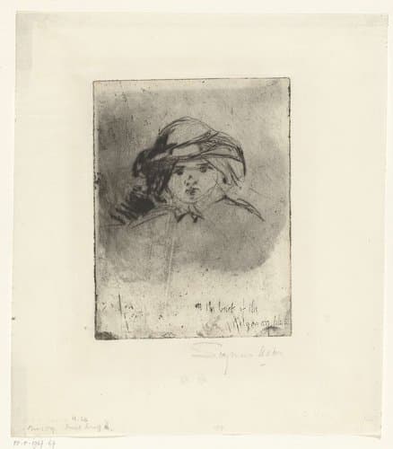 Hoofd van een meisje by Francis Seymour-Haden (Sir)