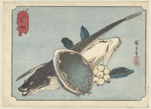 Platvissen by Hiroshige (I) , Utagawa