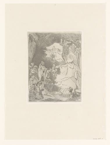 Opwekking van Lazarus: kleine plaat by anonymous