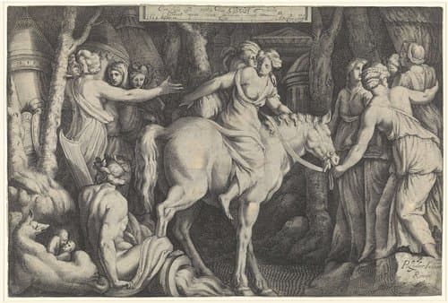 Vlucht van Cloelia over de Tiber by Cornelis van Kittensteyn
