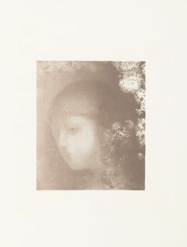 Tête d'enfant avec fleurs by Odilon Redon