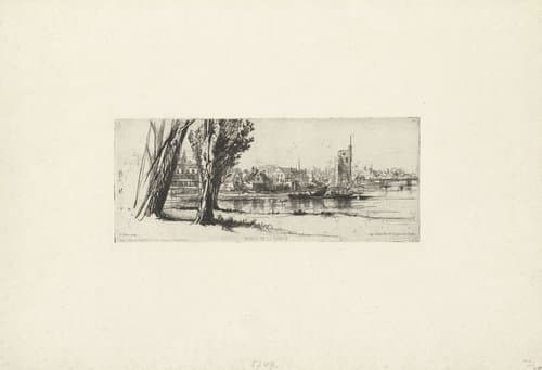Oever van de Theems bij Fulham by Francis Seymour-Haden (Sir)