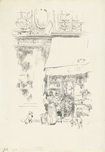 De groentewinkel op de rue de Grenelle in Parijs by James Abbott McNeill Whistler