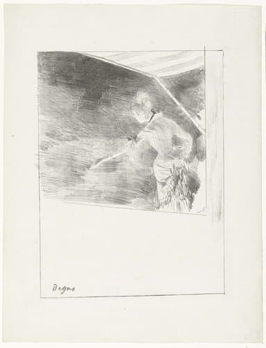 Zangeres staat op podium tijdens concert bij café by Edgar Degas