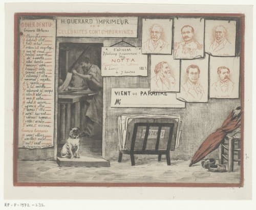 Uitnodiging voor het vijfde Diner Dentu by Henri Charles Guérard