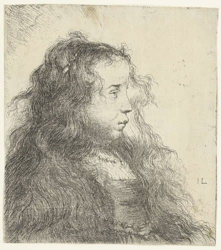Borstbeeld van een jong meisje met loshangend haar by Jan Lievens