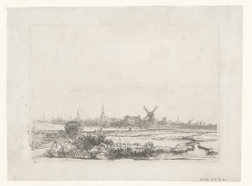 Gezicht op Amsterdam vanaf de Kadijk