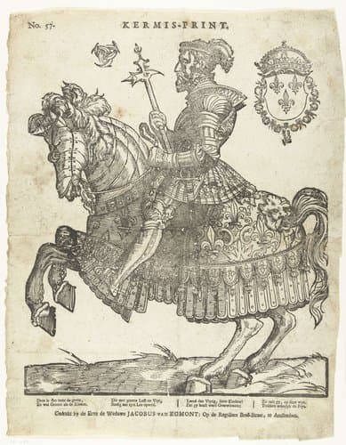 Portret van Hendrik II van Frankrijk te paard by Cornelis Anthonisz.