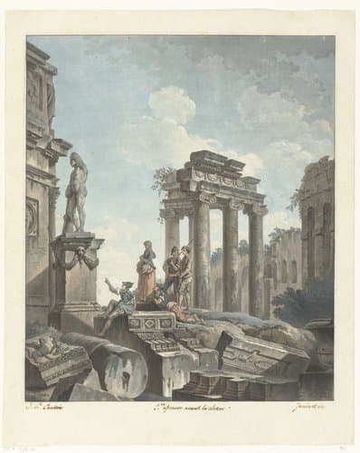 Antieke ruïnes by Jean François Janinet