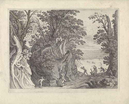 Landschap met een gewapende overval by Guilliam van Nieulandt (II)