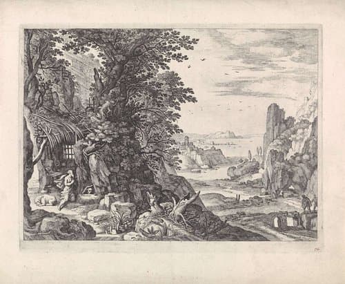 Landschap met de heilige Hieronymus by Guilliam van Nieulandt (II)