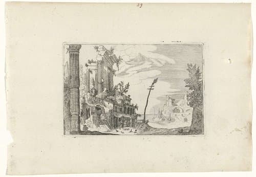 Romeinse ruïnes bij de zee by anonymous