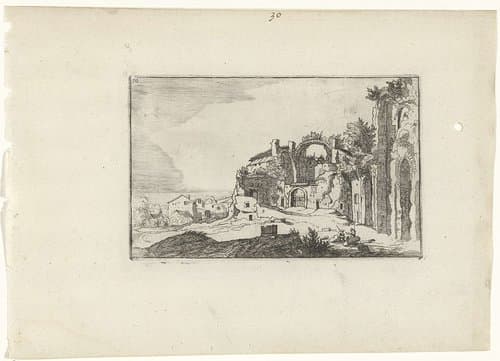 Romeinse ruïnes en kustlandschappen (serie 2) by anonymous