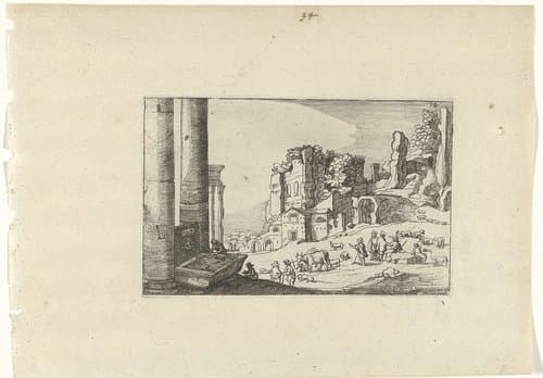 Romeinse ruïnes en kustlandschappen (serie 2) by anonymous