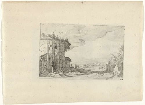 Ruïne met korintische zuilen by anonymous