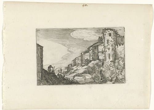 Landschap met Romeinse ruïne by anonymous