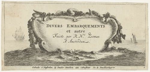 Cartouche met schelpen by Reinier Nooms