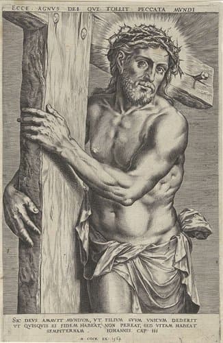 Christus als Man van Smarten by Cornelis Cort