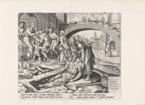 Tobit toont barmhartigheid by Harmen Jansz Muller
