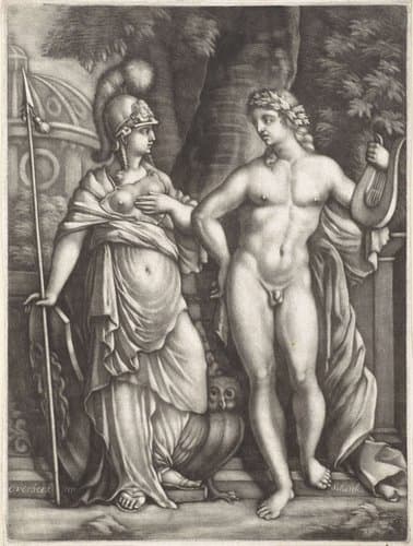 Minerva en Apollo by Pieter Schenk (I)