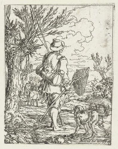 Visser met hond by Jonas Umbach