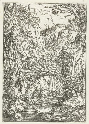 Landschap met rotsbrug by Jonas Umbach