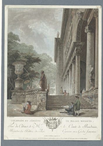 Gezicht op de Villa Medici by Jean François Janinet