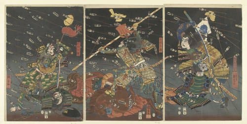Shijonawate nite Nanke no eiyu taiteki o by Utagawa Kuniyoshi