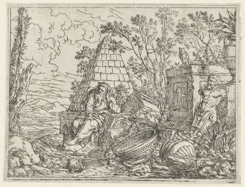 Democritus mediterend