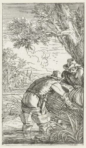 Twee vissers met een fuik by Jonas Umbach
