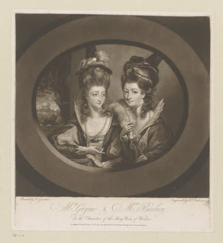 Mrs. Gwynne and Mrs. Bunbury, / in the characters of Merry Wives of Windsor by William Dickinson